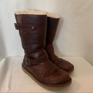 Brown Leather UGG Kensington Boots